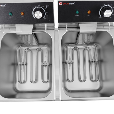 Friteuse électrique 2 x 8 Litres à poser - 6 kW / GOLDINOX Friteuse électrique 2 x 8 Litres à poser - 6 kW / GOLDINOX