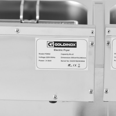 Friteuse électrique 2 x 8 Litres à poser - 6 kW / GOLDINOX Friteuse électrique 2 x 8 Litres à poser - 6 kW / GOLDINOX