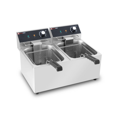 Friteuse électrique 2 x 8 Litres à poser - 6 kW / GOLDINOX Friteuse électrique 2 x 8 Litres à poser - 6 kW / GOLDINOX