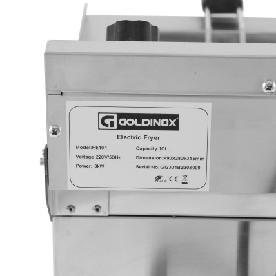 Friteuse électrique 10 Litres avec robinet de vidange à poser - 3 kW / GOLDINOX Friteuse électrique 10 Litres avec robinet de vidange à poser - 3 kW / GOLDINOX
