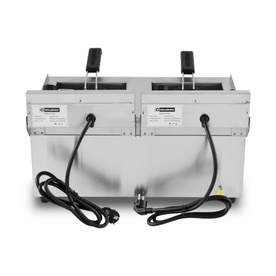 Friteuse électrique 2 x 10 Litres avec robinet de vidange à poser - 6 kW / GOLDINOX Friteuse électrique 2 x 10 Litres avec robinet de vidange à poser - 6 kW / GOLDINOX