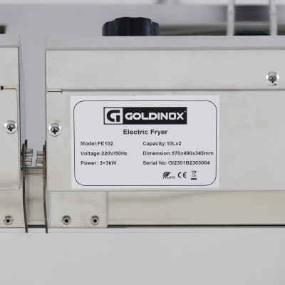 Friteuse électrique 2 x 10 Litres avec robinet de vidange à poser - 6 kW / GOLDINOX Friteuse électrique 2 x 10 Litres avec robinet de vidange à poser - 6 kW / GOLDINOX