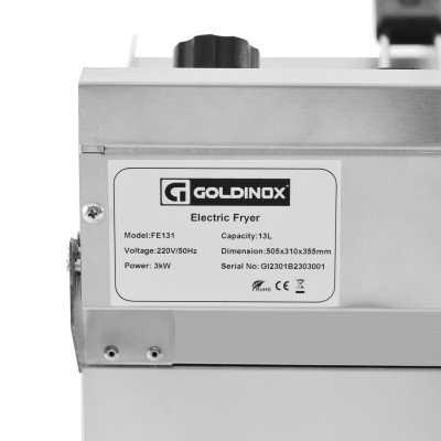 Friteuse électrique 13 Litres avec robinet de vidange à poser - 3,25 kW / GOLDINOX Friteuse électrique 13 Litres avec robinet de vidange à poser - 3,25 kW / GOLDINOX