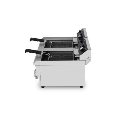 Friteuse électrique 2 x13 Litres avec robinet de vidange à poser - 6,5 kW / GOLDINOX Friteuse électrique 2 x13 Litres avec robinet de vidange à poser - 6,5 kW / GOLDINOX