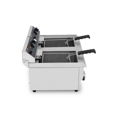 Friteuse électrique 2 x13 Litres avec robinet de vidange à poser - 6,5 kW / GOLDINOX Friteuse électrique 2 x13 Litres avec robinet de vidange à poser - 6,5 kW / GOLDINOX