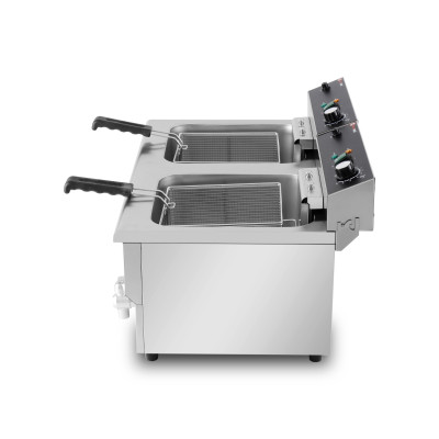 Friteuse électrique 2 x 16 Litres avec robinet de vidange à poser - 10 kW (400V) / GOLDINOX Friteuse électrique 2 x 16 Litres avec robinet de vidange à poser - 10 kW (400V) / GOLDINOX
