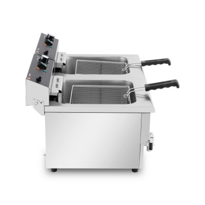Friteuse électrique 2 x 16 Litres avec robinet de vidange à poser - 10 kW (400V) / GOLDINOX Friteuse électrique 2 x 16 Litres avec robinet de vidange à poser - 10 kW (400V) / GOLDINOX