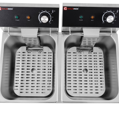 Friteuse électrique 2 x 6 Litres à poser - 6 kW / GOLDINOX Friteuse électrique 2 x 6 Litres à poser - 6 kW / GOLDINOX