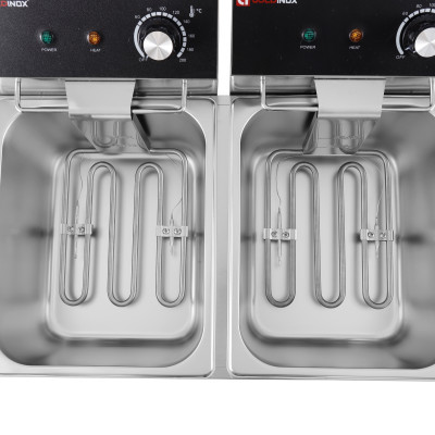 Friteuse électrique 2 x 6 Litres à poser - 6 kW / GOLDINOX Friteuse électrique 2 x 6 Litres à poser - 6 kW / GOLDINOX