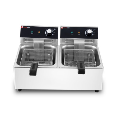 Friteuse électrique 2 x 6 Litres à poser - 6 kW / GOLDINOX Friteuse électrique 2 x 6 Litres à poser - 6 kW / GOLDINOX