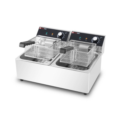 Friteuse électrique 2 x 6 Litres à poser - 6 kW / GOLDINOX Friteuse électrique 2 x 6 Litres à poser - 6 kW / GOLDINOX