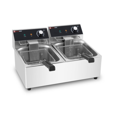 Friteuse électrique 2 x 6 Litres à poser - 6 kW / GOLDINOX Friteuse électrique 2 x 6 Litres à poser - 6 kW / GOLDINOX