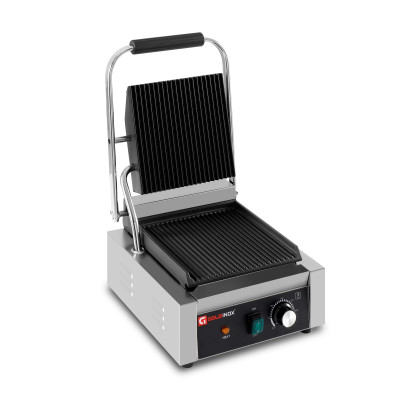 Contact Grill Panini Rainuré Haut et Bas - 235 x 225 mm / GOLDINOX Contact Grill Panini Rainuré Haut et Bas - 235 x 225 mm / GOLDINOX