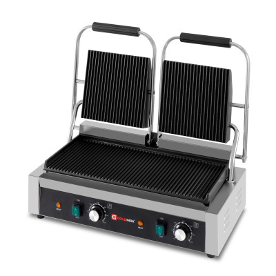 Contact Grill Panini Double Rainuré Haut et Bas - 498 x 283 mm / GOLDINOX Contact Grill Panini Double Rainuré Haut et Bas - 498 x 283 mm / GOLDINOX