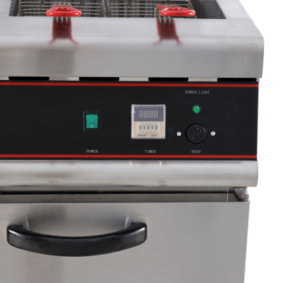 Friteuse sur coffre électrique professionnelle 2 cuves 21L - 380V - GOLDINOX Friteuse sur coffre électrique professionnelle 2 cuves 21L - 380V - GOLDINOX