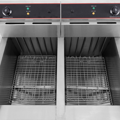 Friteuse sur coffre électrique professionnelle 2 cuves 21L - 380V - GOLDINOX Friteuse sur coffre électrique professionnelle 2 cuves 21L - 380V - GOLDINOX