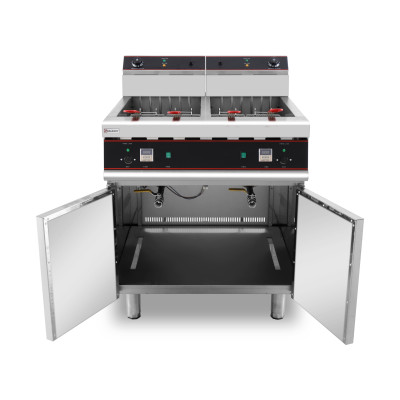 Friteuse sur coffre électrique professionnelle 2 cuves 21L - 380V - GOLDINOX Friteuse sur coffre électrique professionnelle 2 cuves 21L - 380V - GOLDINOX
