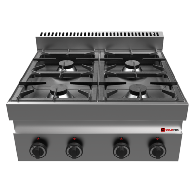 Cuisinière à gaz professionnelle 4 feux - GOLDINOX Cuisinière à gaz professionnelle 4 feux - GOLDINOX
