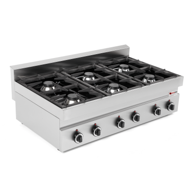 Cuisinière à gaz professionnelle 6 feux - GOLDINOX Cuisinière à gaz professionnelle 6 feux - GOLDINOX