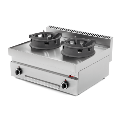 Cuisinière pour wok à gaz professionnelle 2 feux - GOLDINOX Cuisinière pour wok à gaz professionnelle 2 feux - GOLDINOX