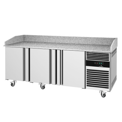 Meuble à pizza réfrigéré avec granit 3 portes - GOLDINOX Meuble à pizza réfrigéré avec granit 3 portes - GOLDINOX