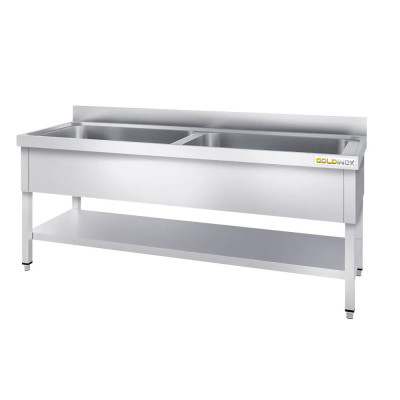 Plonge inox 2 grandes cuves - 2000 x 700 mm / GOLDINOX Plonge inox 2 grandes cuves - 2000 x 700 mm / GOLDINOX