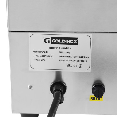 Plaque de cuisson en chrome lisse électrique professionnelle 360 mm - GOLDINOX Plaque de cuisson en chrome lisse électrique professionnelle 360 mm - GOLDINOX