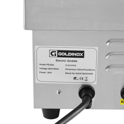 Plaque de cuisson en acier lisse électrique professionnelle 550 mm - GOLDINOX Plaque de cuisson en acier lisse électrique professionnelle 550 mm - GOLDINOX