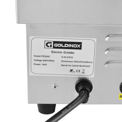 Plaque de cuisson en chrome lisse électrique professionnelle 550 mm - GOLDINOX Plaque de cuisson en chrome lisse électrique professionnelle 550 mm - GOLDINOX