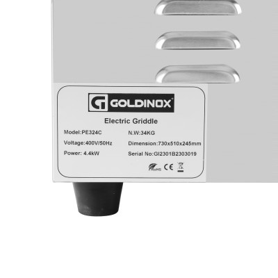 Plaque de cuisson en chrome lisse électrique professionnelle 730 mm - 400V - GOLDINOX Plaque de cuisson en chrome lisse électrique professionnelle 730 mm - 400V - GOLDINOX
