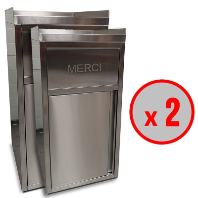 Poubelle snack en inox avec bac plastique / RESTONOBLE Poubelle snack en inox avec bac plastique / RESTONOBLE
