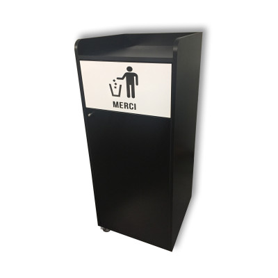 Lot de 4 Poubelles snack en bois noir 100L Lot de 4 Poubelles snack en bois noir 100L