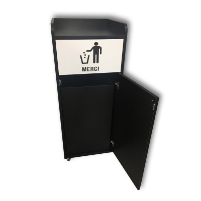 Lot de 4 Poubelles snack en bois noir 100L Lot de 4 Poubelles snack en bois noir 100L