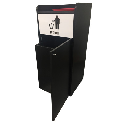 Lot de 4 Poubelles snack en bois noir 100L Lot de 4 Poubelles snack en bois noir 100L