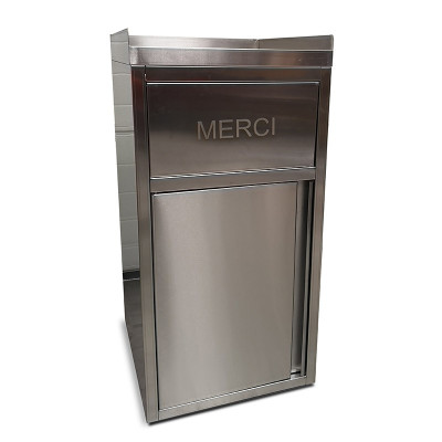 Lot de 4 Poubelles snack en inox avec bac plastique (560 x 530 x 1230 mm) / GOLDINOX Lot de 4 Poubelles snack en inox avec bac plastique (560 x 530 x 1230 mm) / GOLDINOX