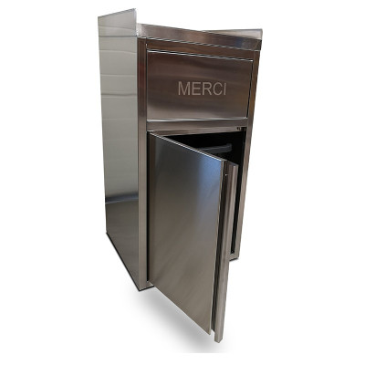 Lot de 4 Poubelles snack en inox avec bac plastique (560 x 530 x 1230 mm) / GOLDINOX Lot de 4 Poubelles snack en inox avec bac plastique (560 x 530 x 1230 mm) / GOLDINOX