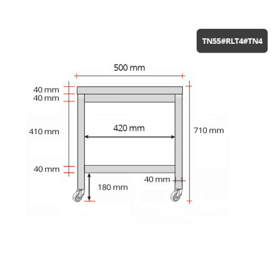 Table inox soubassement 500 x 500 mm sur roulettes / GOLDINOX Table inox soubassement 500 x 500 mm sur roulettes / GOLDINOX