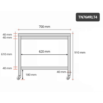 Table inox 700 x 600 mm sur roulettes PREMIUM / GOLDINOX Table inox 700 x 600 mm sur roulettes PREMIUM / GOLDINOX