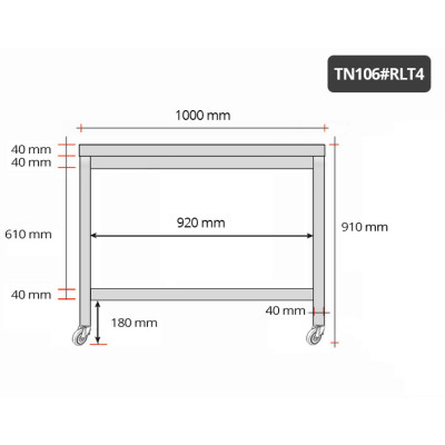 Table inox 1000 x 600 mm sur roulettes PREMIUM / GOLDINOX Table inox 1000 x 600 mm sur roulettes PREMIUM / GOLDINOX