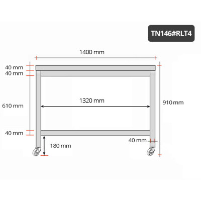 Table inox 1400 x 600 mm sur roulettes PREMIUM / GOLDINOX Table inox 1400 x 600 mm sur roulettes PREMIUM / GOLDINOX