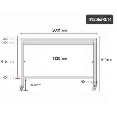 Table inox 2000 x 600 mm sur roulettes PREMIUM / GOLDINOX Table inox 2000 x 600 mm sur roulettes PREMIUM / GOLDINOX