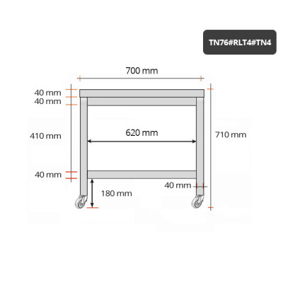 Table inox soubassement 700 x 600 mm sur roulettes / GOLDINOX Table inox soubassement 700 x 600 mm sur roulettes / GOLDINOX