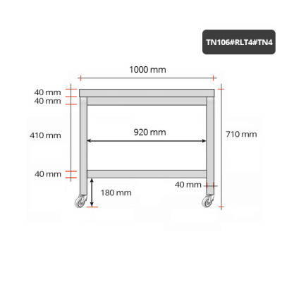 Table inox soubassement 1000 x 600 mm sur roulettes / GOLDINOX Table inox soubassement 1000 x 600 mm sur roulettes / GOLDINOX