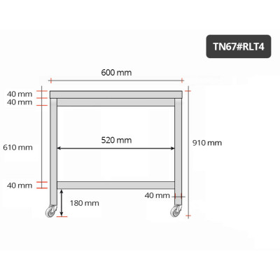 Table inox 600 x 700 mm sur roulettes / GOLDINOX Table inox 600 x 700 mm sur roulettes / GOLDINOX