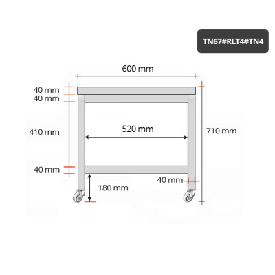 Table inox soubassement 600 x 700 mm sur roulettes / GOLDINOX Table inox soubassement 600 x 700 mm sur roulettes / GOLDINOX