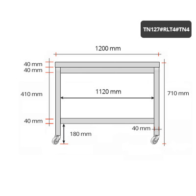 Table inox soubassement 1200 x 700 mm sur roulettes / GOLDINOX Table inox soubassement 1200 x 700 mm sur roulettes / GOLDINOX