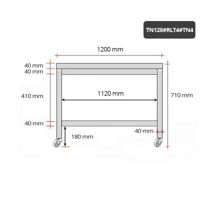 Table inox soubassement 1200 x 800 mm sur roulettes / GOLDINOX Table inox soubassement 1200 x 800 mm sur roulettes / GOLDINOX