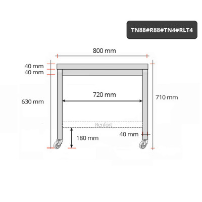 Table inox soubassement 800 x 800 mm avec renfort sur roulettes / GOLDINOX Table inox soubassement 800 x 800 mm avec renfort sur roulettes / GOLDINOX