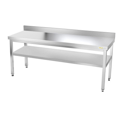 Table inox 2000 x 700 mm adossée PREMIUM / GOLDINOX Table inox 2000 x 700 mm adossée PREMIUM / GOLDINOX