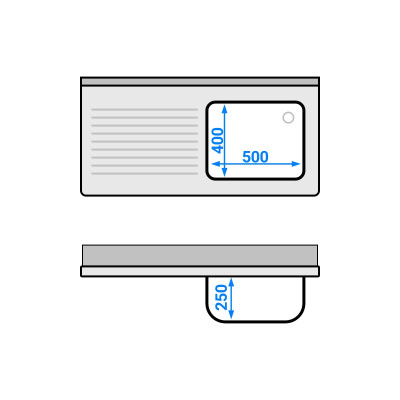 Plonge inox 1 bac - 1200 x 600 mm égouttoir gauche PREMIUM / GOLDINOX Plonge inox 1 bac - 1200 x 600 mm égouttoir gauche PREMIUM / GOLDINOX